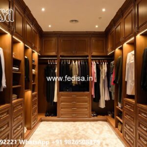 Elegant Wardrobe Design with LED Accents No-9172