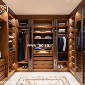 Elegant Wardrobe Design with Decorative Mirrors No-9217