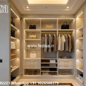 Luxury Wardrobe Design with Contemporary Layout No-9228