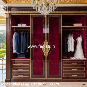 Stylish Sliding Wardrobe Design with Glass Finish No-9233