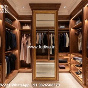 Modern Wardrobe Design with Wooden Accents No-9244