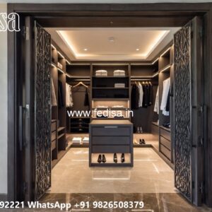 Classic Wardrobe Design with Mirror Doors No-9599