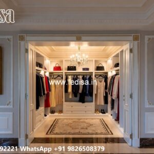 Traditional Wardrobe Design with Mirror Finish No-9627