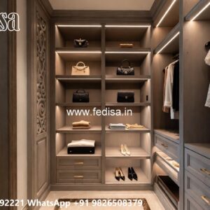 Classic Wardrobe Design with Artistic Carvings No-9641