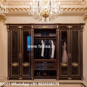 Classic Wardrobe Design with Wooden Texture No-9668