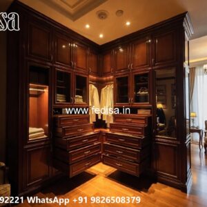 Wooden Wardrobe Design with Vintage Charm No-9687