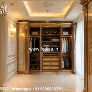 Elegant Closet Design with Wooden Finish No-9699