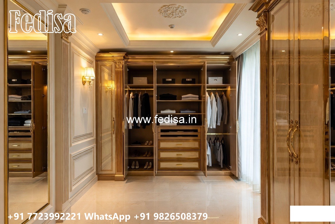 Elegant Closet Design with Wooden Finish No-9699