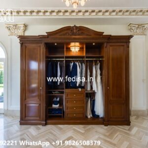 Elegant Wooden Closet with Decorative Panels No-9712