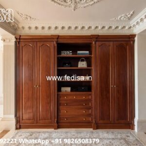 Classic Wooden Wardrobe with Artistic Charm No-9833