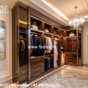 Classic Wardrobe Design with Luxury Mirrors No-9846
