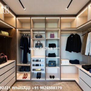 Luxury Wardrobe Design with Artistic Mirrors No-9860