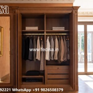 Classic Wooden Wardrobe Design for Elegant Interiors No-9907