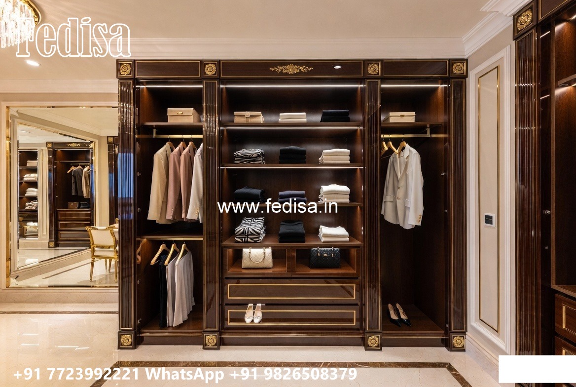Wooden Wardrobe Design with Elegant Detailing No-9934