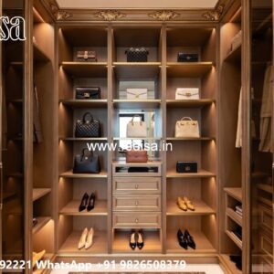 Elegant Wardrobe Design with Mirror Panels No-9963