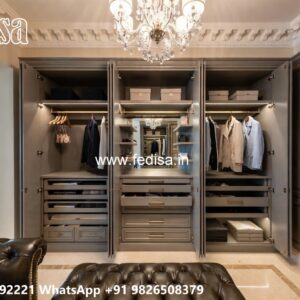 Modern Wardrobe Design with Custom Features No-10038