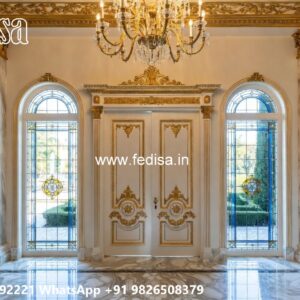 Elegant Wooden Wardrobe Design with Mirrors No-10084