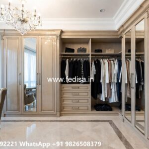 Stylish Sliding Wardrobe Design with Glass Finish No-10132
