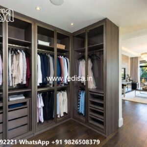 Modern Wardrobe Design with Wooden Accents No-10143