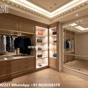 Classic Wardrobe Design with Brass Handles No-10515