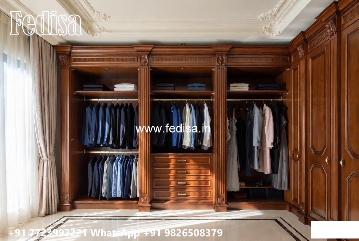 Classic Wardrobe Design with Gold Accents No-10525