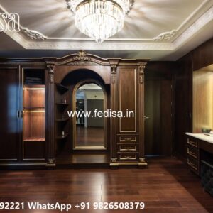 Classic Wardrobe Design with Wooden Texture No-10567