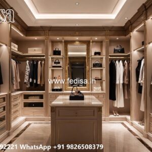 Elegant Closet Design with Wooden Finish No-10598
