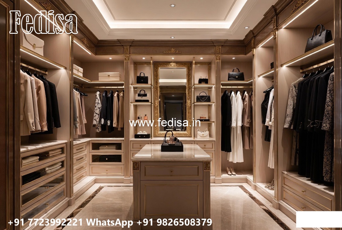 Elegant Closet Design with Wooden Finish No-10598