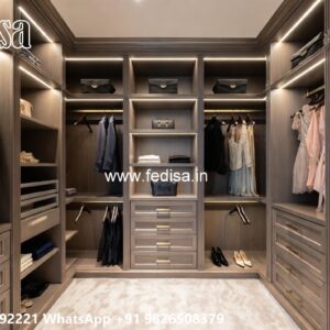 Elegant Wooden Closet with Decorative Panels No-10611