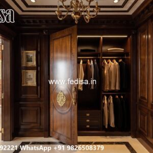 Classic Closet Design with Rich Wooden Finish No-10631