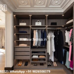 Classic Wardrobe Design with Elegant Shelving No-10658
