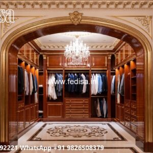 Traditional Wardrobe Design with Elegant Mirrors No-10709