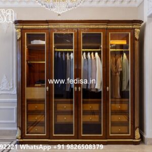 Elegant Wardrobe Design with Decorative Storage No-10734