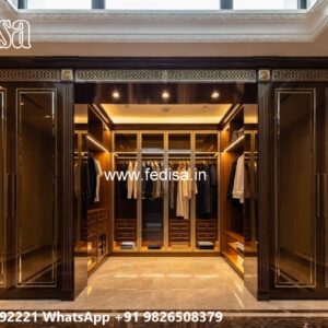 Classic Wardrobe Design with Luxury Mirrors No-10745