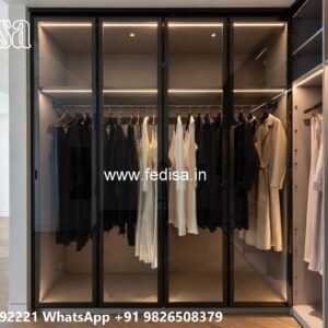 Luxury Wardrobe Design with Artistic Mirrors No-10759