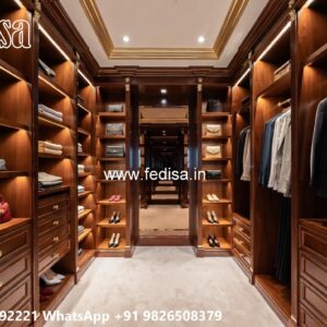 Modern Wardrobe Design with Glass and Wood No-10812