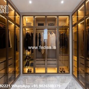 Wooden Wardrobe Design with Elegant Detailing No-10833
